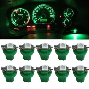 10x T5 B8.5D 5050 SMD Green Car LED Dashboard Instrument Light Bulbs Accessories - Picture 1 of 12