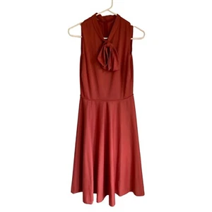 Vintage 70s Secretary Midi Dress Size S Sleeveless - Picture 1 of 4