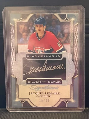 2018-19 Black Diamond Silver on Signatures Spectrum /49 Jacques Lemaire Auto HOF - Image 1 of 2