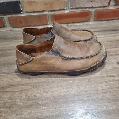 Mocassim Olukai Masculino de Couro Moloa Tamanho 8.5 Marrom 10128-4T63 - Imagem 1 de 4