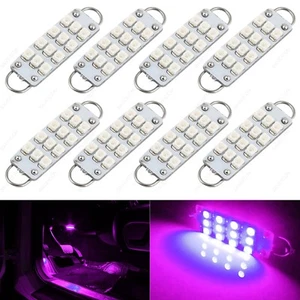 8 x Pink 43mm 211-2 212-2 214-2 12SMD 1210 Rigid Loop LED Bulb Door Trunk + TOOL - Foto 1 di 5