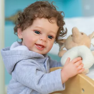 22 Inch Lifelike Reborn Baby Dolls Realistic Soft Vinyl Silicone Newborn Doll - Picture 1 of 4