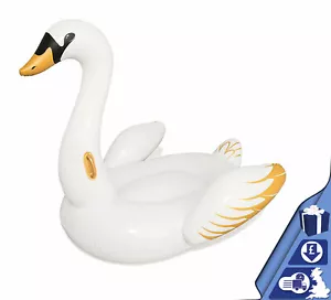 Bestway Swan Ride Inflatable Luxury Swimming Pool Lilo Beach Toy Rider Float - Picture 1 of 8