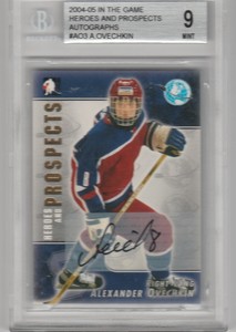 Alex Ovechkin 2004-05 ITG Heroes Prospects RC Auto BGS 9/10