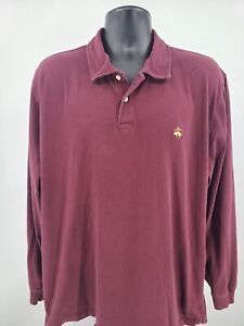 Brooks Brothers Polo Shirt 2XL Red Maroon Long Sleeve Golf Walking Casual Men