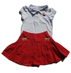 Girls Gymboree Shirt Skirt Size 5 5T Cherry Cute Vintage Modesty Shorts Collar - Picture 1 of 11