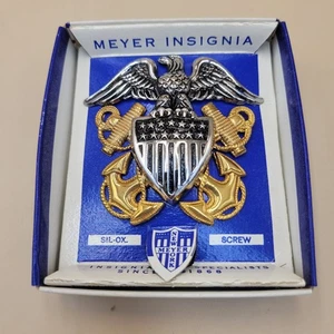 /US NAVY Officer's Cap Badge,for visor cap,by Meyer N.Y.,1960s - Picture 1 of 7