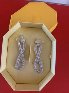 Swarovski Hyperbola Rhodium plated white crystal clip on earring brand new❤️🎁 - Picture 1 of 8