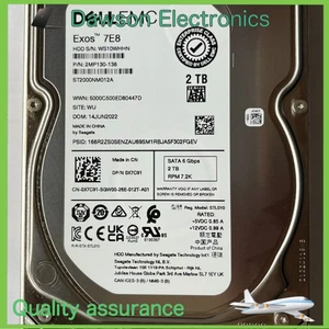 X7C91 0X7C91 DELL EMC 2TB 3.5" SATA 6Gbps HDD HARD DRIVE 14/15/16G KIT - Picture 1 of 1