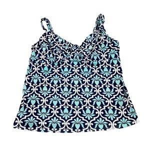 Lands End Swim Womens Underwire Tankini Top Swimwear Adjustable Strap Size 14 - Picture 1 of 7