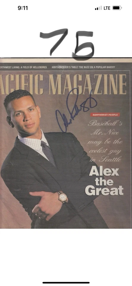 Alex Rodriguez Autographed Signed AUTO 3/23/1997 Pacific Magazine - Image 1 of 1