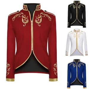 Embroidery Coat Jacket Holiday King Medieval Jacket Prince Stand Vintage - Picture 1 of 24