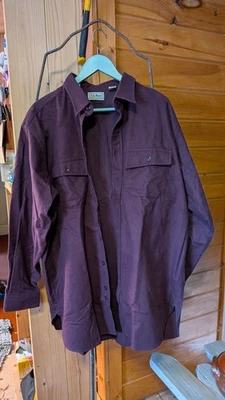 L.L. Bean Chamois Cloth Shirt Men Size 18 Plum ? Made In USA - Never Worn - Image 1 of 4