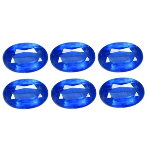 VVS 3,30 quilates [lote de 6 piezas] exclusivo ovalado 5,9 x 4,7 mm azul real cianita natural - Imagen 1 de 5