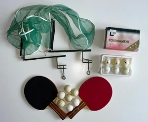 Vintage Halex Table Tennis Bats Paddles X2 Lion Dunlop Donic Balls Net Brackets - Picture 1 of 11