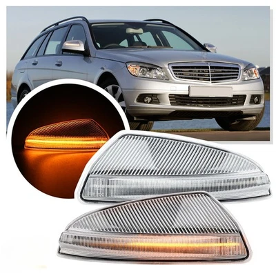 Luz intermitente LED dinámica para espejo de puerta para 08-10 Mercedes Benz W204/164 X164/ Foto 1 de 4