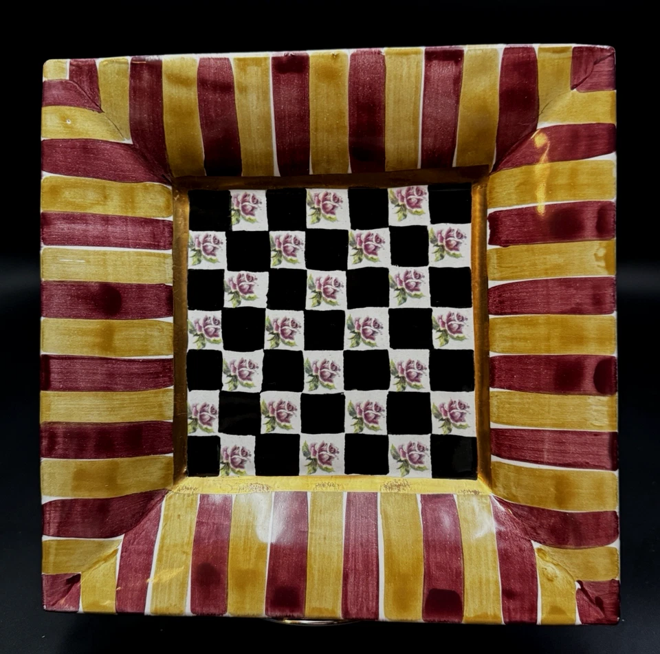 Plato de cena MacKenzie Childs Torquey Frank y mostaza 9 1/4" Courtly Check Foto 1 de 4