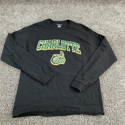 Charlotte 49ers Shirt Mens Large Gray Champion Long Sleeve Cover