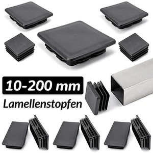 Lamellenstopfen Vierkant Rohrkappen Abdeckung Quadrat Stopfen Kunststoff Schwarz - Bild 1 von 85