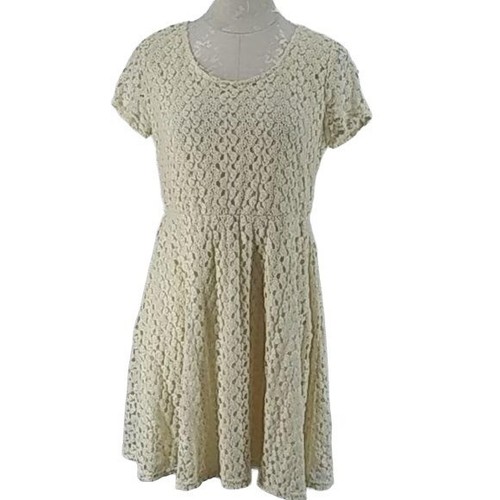 OFF WHITE Abito donna Siren Lily bianco sporco all'uncinetto swing taglia large