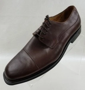 Pronto Uomo Oxford Brown Leather Cap Round Toe Lace Up Shoes Size 8.5 - Picture 1 of 11
