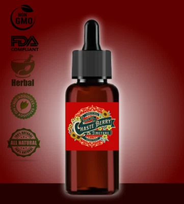 Chaste Berry Extract Liquid Tincture (Vitex Agnus Castus)  Chastetree Berry USA - Image 1 of 4