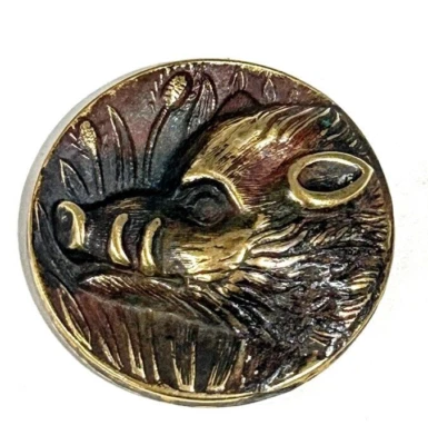 Fabulous свирепый кабан. Бивни, фон растений с бордовым оттенком 1 и 1/8" - Изображение 1 из 3