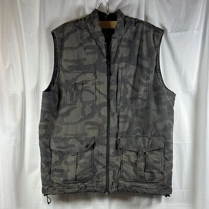 Men’s Camo quilted lined Hunting Vest grey Sz large Chaps Outdoors Game day - Picture 1 of 7