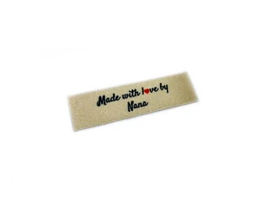 Made with Love by Nana Labels In Cream - Flat 15x50 - 40 Pack - Sew On - Picture 1 of 1