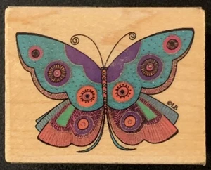 All Night Media Laurel Burch Summer Butterfly Rubber Stamp - Picture 1 of 3