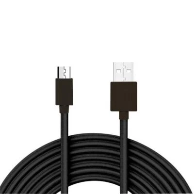 Reiko 3.3FT Metal Connector & Nylon Braided Micro USB 2.0 Data Cable in Black - Image 1 of 4