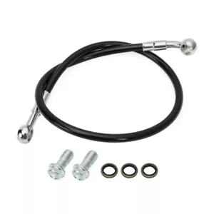 Black Steel Braided Rear Brake Line For Yamaha Banshee 350 YFZ 350 1990-2006 NEW - Picture 1 of 12