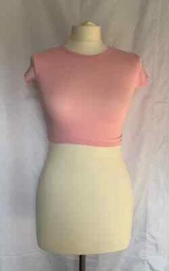 Pretty Little Thing Pink Crop Top Crew Neck Size 6 - Picture 1 of 3