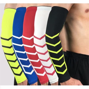 Men Sports Elastic Arm Sleeve Elbow Pads Basketball Volleyball Cycling Arm Guard - Picture 1 of 11