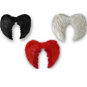 Angel Devil Fairy Feather Wings Fancy Dress Halloween Costume Accessory Gothic - Picture 1 of 21