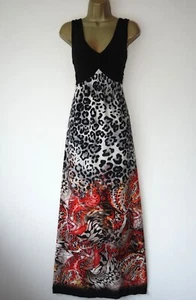 M&CO BLACK ANIMAL BUTTERFLY WING PRINT STRETCH KNOT FRONT MAXI DRESS SIZE 14 - Picture 1 of 4