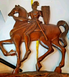 Vtg Medieval Knight Large Horse Wall Hanging Approx 27" Turner Mfg USA MCM - Picture 1 of 13