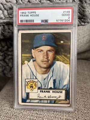1952 Topps #146 Frank House Yellow Tiger Variation PSA 2 - Image 1 of 2