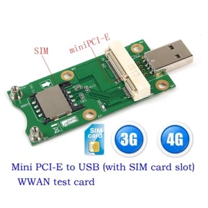 Mini Wireless PCI-E to USB Adapter with SIM Card Slot for 3G 4G WWAN/LTE Module - Picture 1 of 6