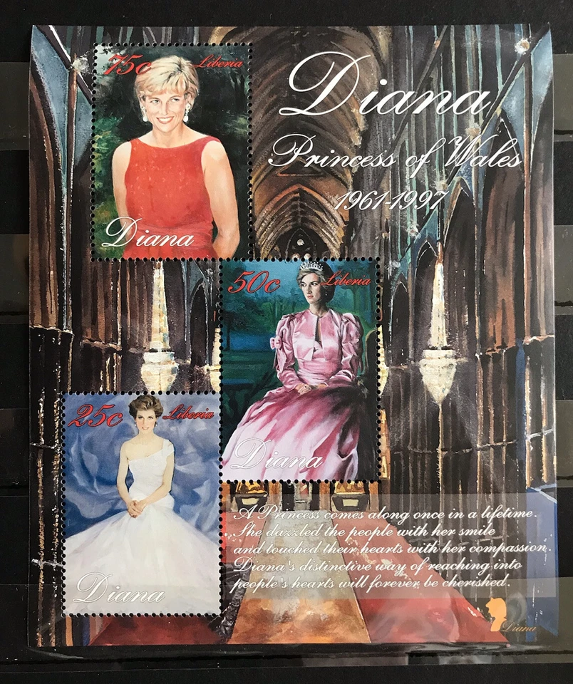 Princesa Diana en sellos - Liberia - MNH** Del.5 Foto 1 de 1