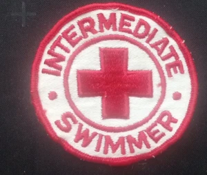 Vintage Red Cross Intermediate Swimmer Patch 1980s - Picture 1 of 2