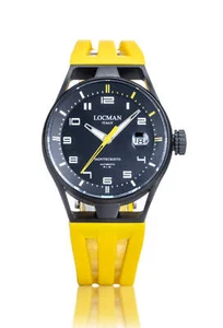 Locman Montecristo automatico 41mm nero silicone giallo 0541K01S-KMBKYLSY - Foto 1 di 1