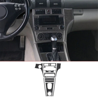 Cubierta de consola central de fibra de carbono 11 piezas para Mercedes-Benz W203 2005-2007 Foto 1 de 4
