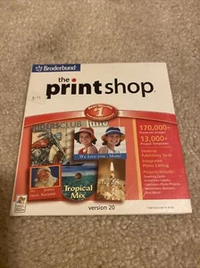 VINTAGE THE PRINT SHOP 20 SOTWARE BY BRODERBUND ~ 2 CD-ROM SET - Picture 1 of 3