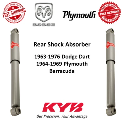 Par de amortiguadores monotubo traseros KYB Gas-a-Just para Dodge Dart / Plymouth #KG5511 Foto 1 de 4