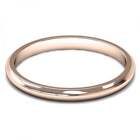 18ct Rose Fairtrade Gold 2mm Classic Traditional D Shape Wedding Ring