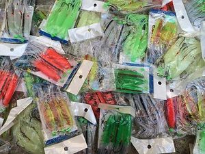 4 packs 3 Giant Squid Cuttlefish Rigs Soft Baits Lures 4/0 Hook Sabiki Sea Bass - Picture 1 of 12