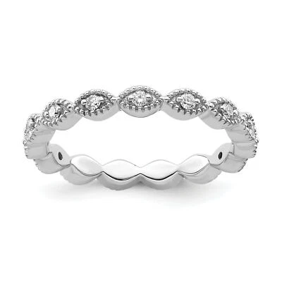 Silver Stackable Expressions Diamond Ring QSK333 - Image 1 of 4