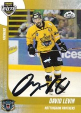 DAVID LEVIN - NOTTINGHAM PANTHERS, RARE AUTO'D/SIGNED 2022-23 SERIES 1 CARD.