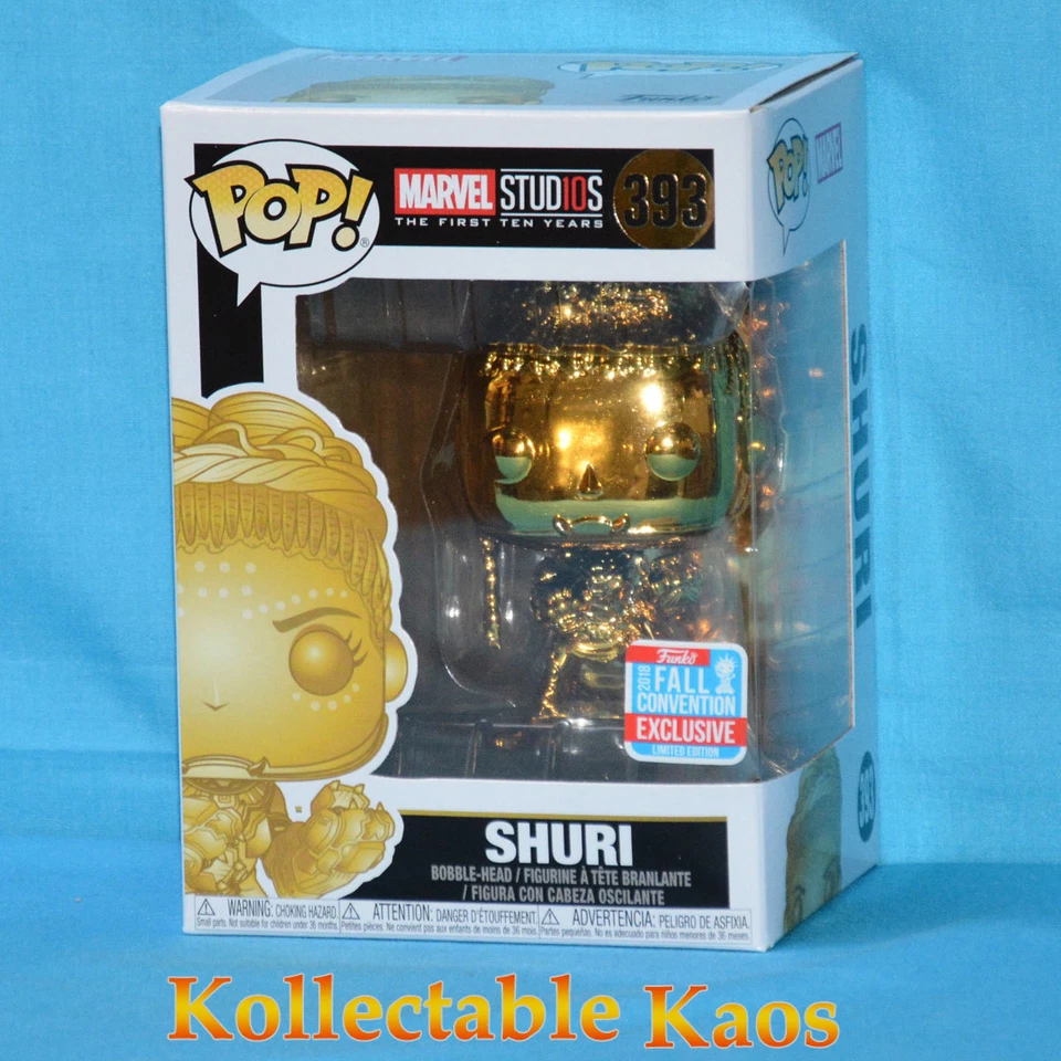 Marvel Studios The First 10 Years Shuri Chrome NYCC 2018 Pop Vinyl Figure